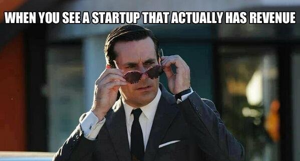 picture of a guy looking through his glasses. Small business meme